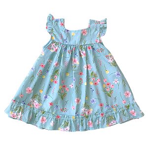 Vestido de Bebê e Infantil Florido 100% Algodão - Aurora