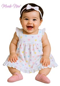 Vestido Bebê e Infantil Com Calcinha 100% Algodão -