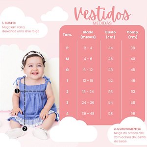 Vestido de Bebê e Infantil Manga Longa Florido 100% Algodão - Melissa