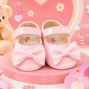 Sapatinho Verniz Rosa Mundo Nina 2 Meses a 18 Meses