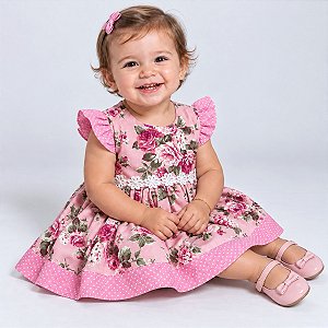 Vestido de Bebê Infantil Luxo Confortável e Macio 100% Algodão 2 Meses até 6 Anos - AMORE