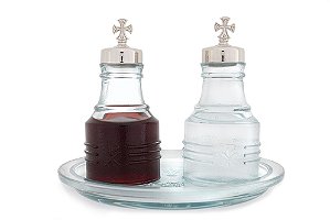Galheta de Vidro 200ml Tampa Cromada