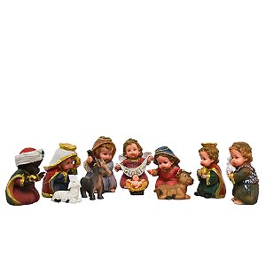 Imagem Presépio Infantil 11 Peças 8 cm de Altura em Resina