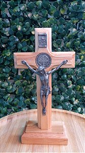 Crucifixo de Madeira 12 cm de Mesa -  São Bento