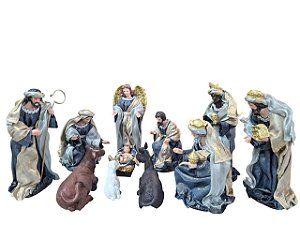 Presépio 11 Peças 30cm com Roupas de Tecido