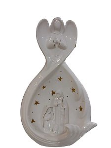 ANJO SAGRADA FAMILIA PORCELANA LED 36CM