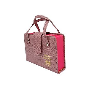 Bíblia Bolso com Alça Rosa Compacta