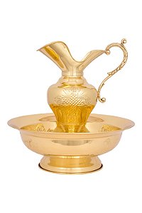 Jarra com Bacia Dourada