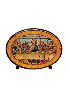 Luminária de Vidro Santa Ceia 18x13x4cm Preta