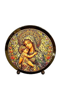 Luminária de Vidro Mãe Rainha Dourada 15x15 cm
