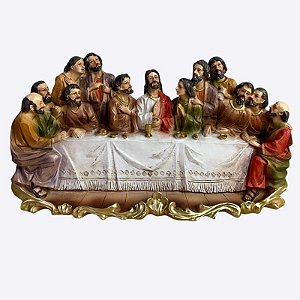 Santa Ceia de Mesa 14x27 cm em Resina