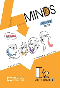 4 MINDS B2 STUDENT'S & WORKBOOK & GRAMMAR BOOK - (SPLIT EDITION B) (WITH DIGIBOOK APP.)
