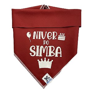 Bandana de Aniversário com Nome personalizado - Vermelha