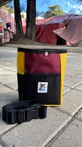 Petisqueira para treino com cinto - Vinho/Amarelo