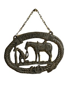 PLACA DE METAL DECORATIVA COWBOY PRAYER