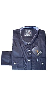 Camisa Masculina Austin Western Lisa 2 Botões Preta