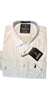 Camisa Masculina Austin Western Lisa 2 Botões Branca