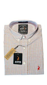 Camisa Masculina Xadrez Austin Western Manga Curta Slim