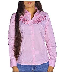 Camisete Feminina Bordada Austin Western Rosa