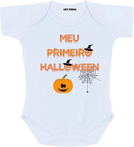 Roupa de Bebe Body Bebê Personalizado Meu Primeiro Halloween Dia Das Bruxas
