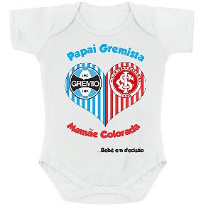 Roupa de Bebe Body de Bebê Personalizado Grenal Times Gaúchos Papai Gremista Mamãe Colorada