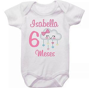 Roupa de Bebe Body Mesversario Chuva De Amor Personalizado Com Nome Avulso