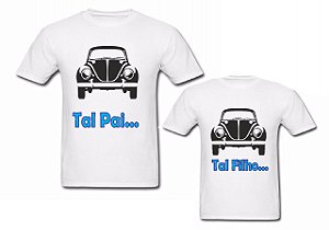 Kit Camisa  body Tal Pai Tal Filho (a) Fusca Carro Antigo Motor Automóvel