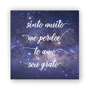 Quadro Em Azulejo Meditação Oração Ho´oponopono Fundo De Galáxia  Sinto Muito Me Perdoe Eu te Amo Sou Grata