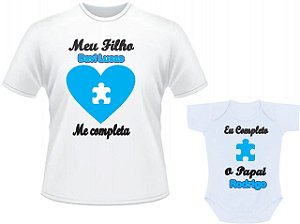 Kit 2 Camisetas Tal Pai Tal Filho Meu Filho Me Completa
