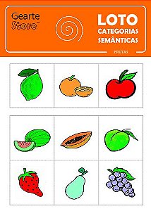 Loto Categorias Semânticas Frutas