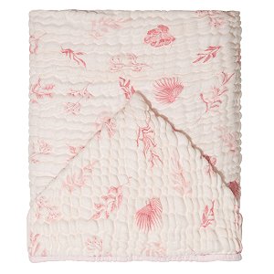 Toalha de Banho Soft Bamboo Mami Com Capuz Estampada - Folhagem Rosa