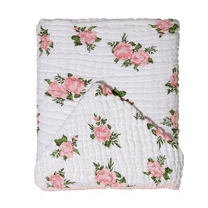Toalha de Banho Soft Bamboo Mami Com Capuz Estampada - Rosas