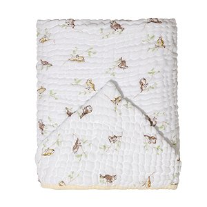 Toalha de Banho Soft Bamboo Mami Com Capuz Estampada - Canarinho