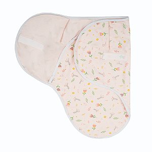 Cueiro Swaddle Ajustável Papi Composê 70cmx62cm - Tulipa