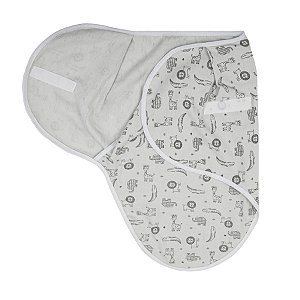 Cueiro Swaddle Ajustável Papi Composê 70cmx62cm - Selva Rabisco