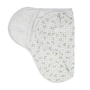 Cueiro Swaddle Ajustável Papi Composê 70cmx62cm - Panda