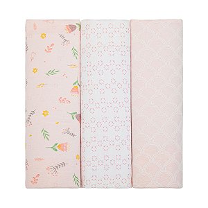 Cueiro Flanelado Papi Composê Estampado 80cmx80cm - Tulipa