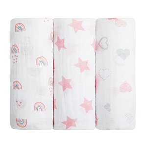 Cueiro Swaddle Papi Soft Estampado 1,0m x 80cm - Chuva de Amor