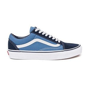 tenis vans azul e preto