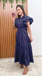 Vestido Azul 4 Marias listrado