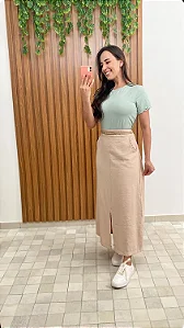 Blusa de malha com manga curta