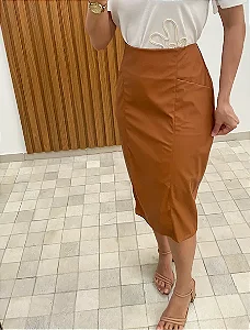 Saia de couro Caramelo