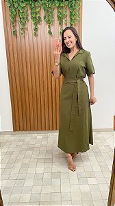 Conjunto de Saia e Blusa Verde Militar