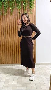 Vestido Midi de manga comprida