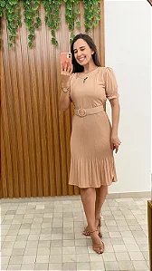 Vestido midi Plissado