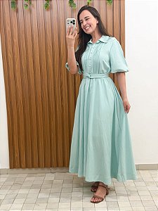 Vestido longo azul claro