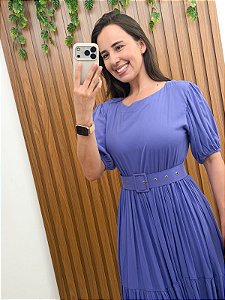 Vestido midi azul serenity