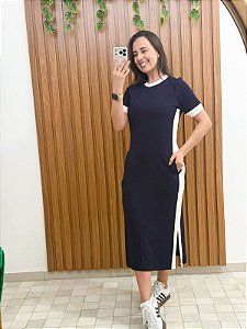 Vestido midi preto esportivo