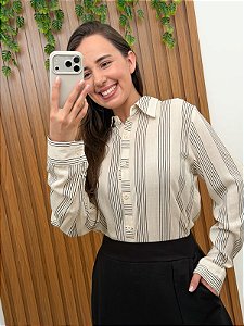Camisa manga longa com listras
