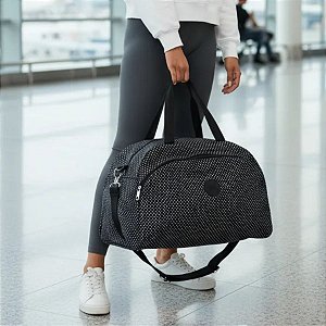 Bolsa Feminina de Viagem Poá Preto - Vou Leve